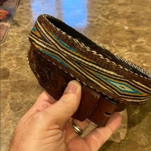 Brown Horse Hair Leather Belt Men’s Size 38